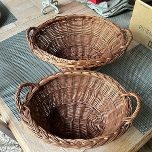 ** LAST CHANCE **VINTAGE ! Like New! Set of #2 Cane Baskets